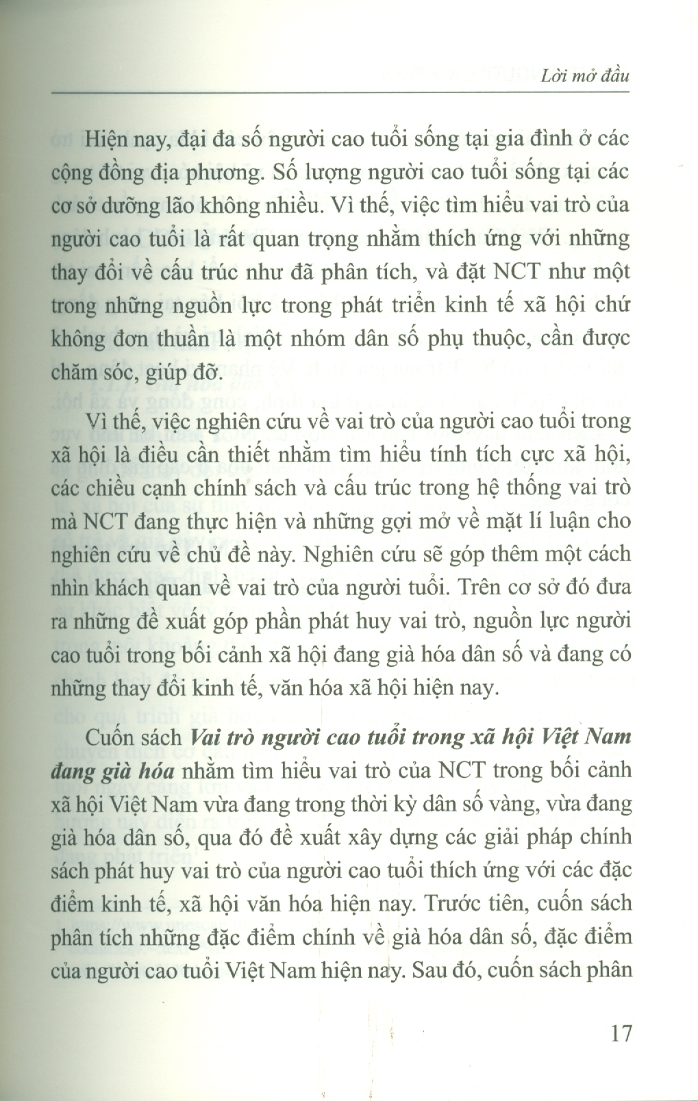 Vai Trò Người Cao Tuổi Trong Xã Hội Việt Nam Đang Già Hóa (Sách chuyên khảo) - PGS. TS. Trần Thị Minh Thi, ThS. Nguyễn Hà Đông, ThS. Lỗ Việt Phương