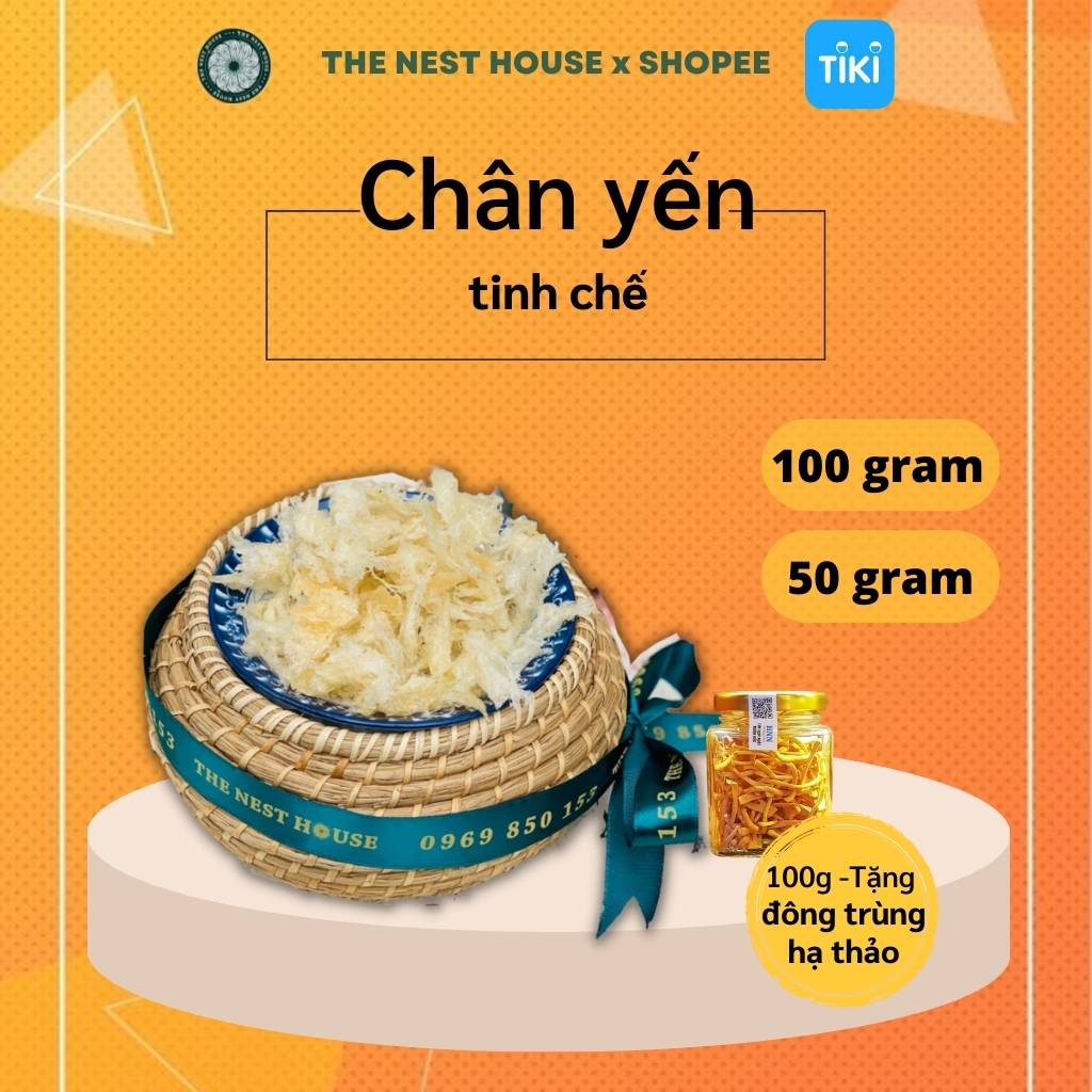 Chân Tổ Yến Sào Tinh Chế Rút Lông 50-100gr The Nest House