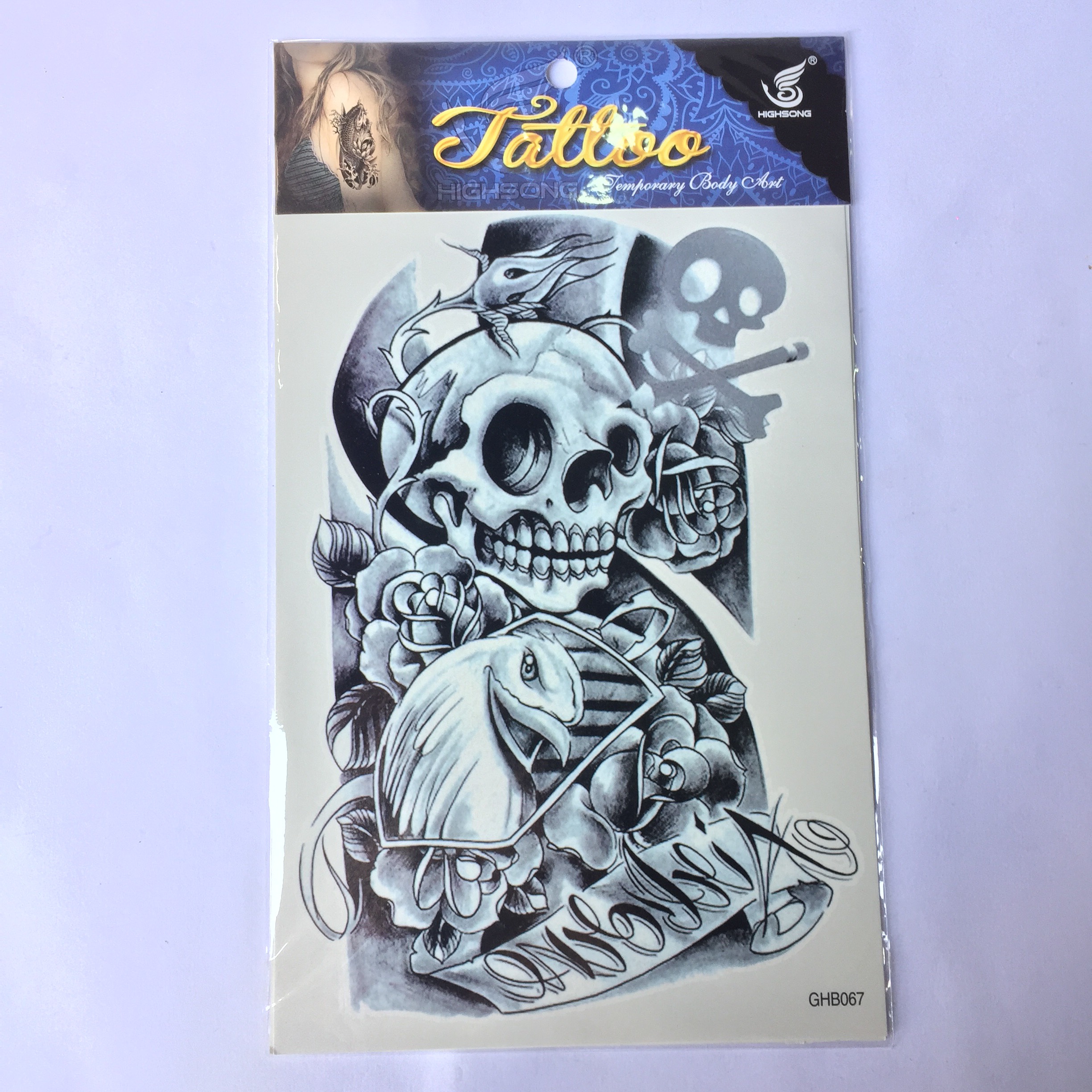 Hình xăm Tattoo Halloween kích thước 20cm x 14cm