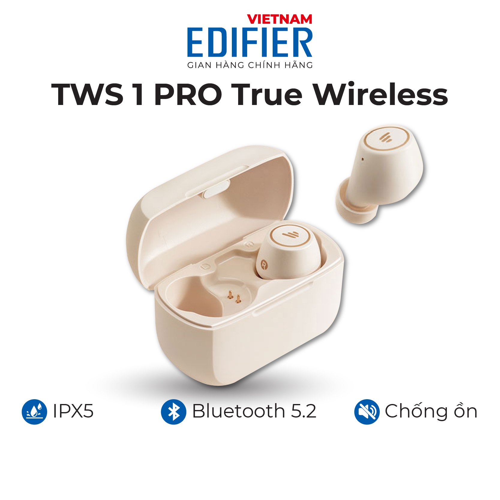 Tai nghe Bluetooth 5.2 EDIFIER TWS1 PRO True Wireless Chống nước IPX5 - Hàng chính hãng