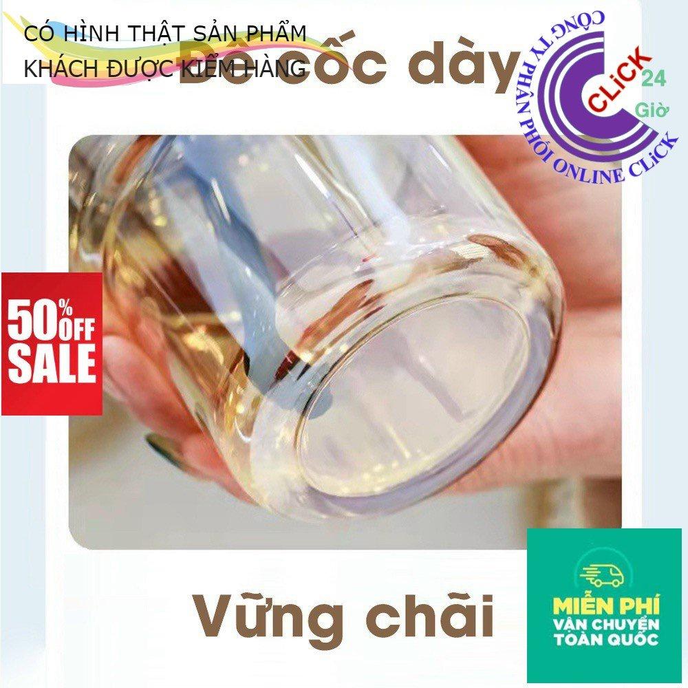 Cốc Thủy Tinh Kèm Bao Da Có Nắp Và Ống Hút 450ml, Ly Uống Nước - Hàng Cao Cấp Siêu Sang