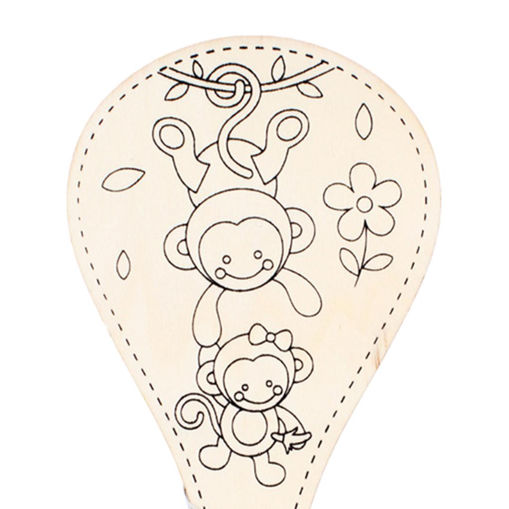 DIY Racket Wooden Toy,Children Manual Painting Pat Ball,Kids Educational Handmade Game,Arts Crafts Painting Graffiti Toys