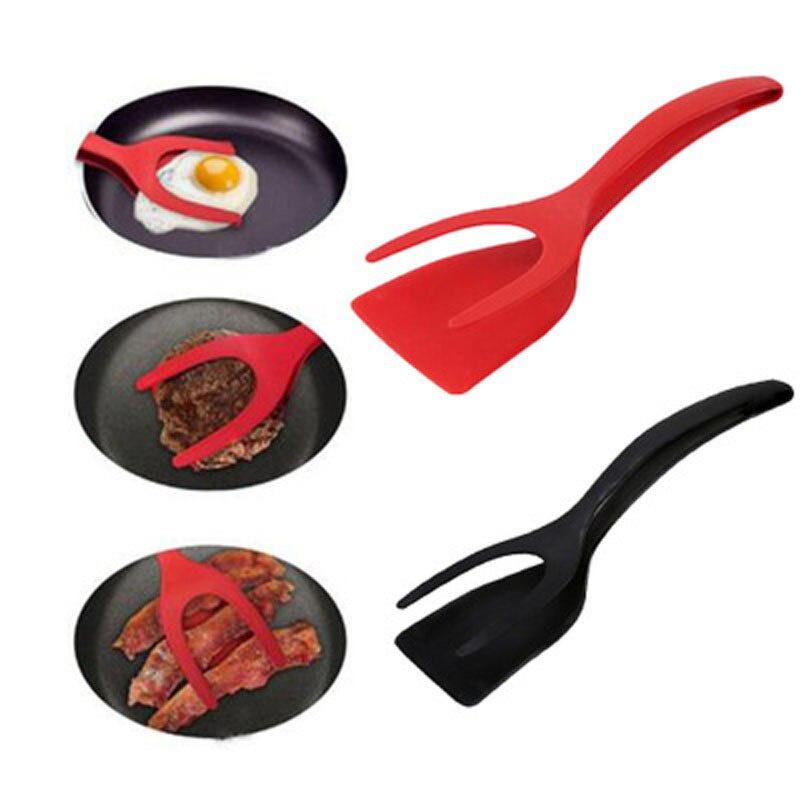 1pcs Multifunctional 2 in 1 Non Stick Bread Egg Turners Cooking Tongs Gadgets For Kitchen Utensils Spatula Cooking Tool