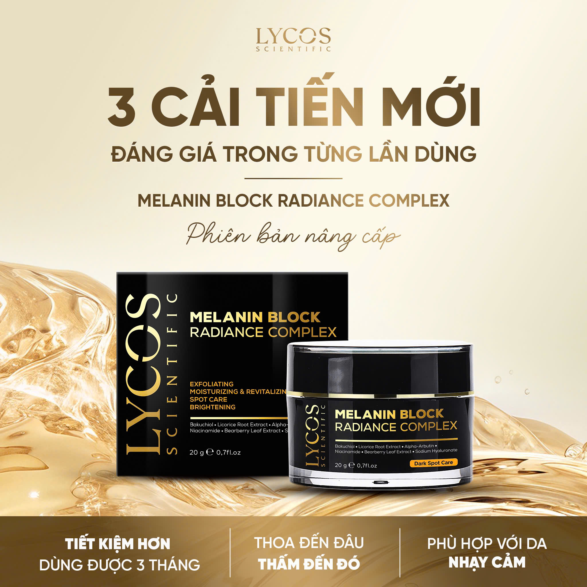 Kem Nám Đêm MELANIN BLOCK LYCOS, Kem Nám Lycos - Phiên bản nâng cấp : giảm thâm nám tàn nhang, dưỡng trắng da. hiệu quả lên đến 99%
