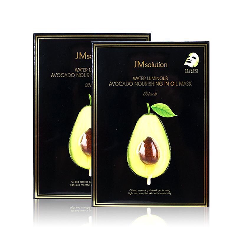 [10 miếng ] Mặt nạ dưỡng ẩm và dưỡng sáng JMsolution Water Luminous Avocado Oil Ampoule Mask 30ml