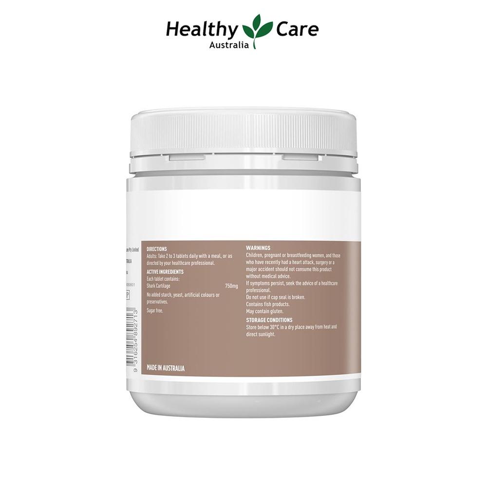 Viên uống sụn vi cá hỗ trợ xương khớp Healthy Care Shark Cartilage 750mg 200 viên