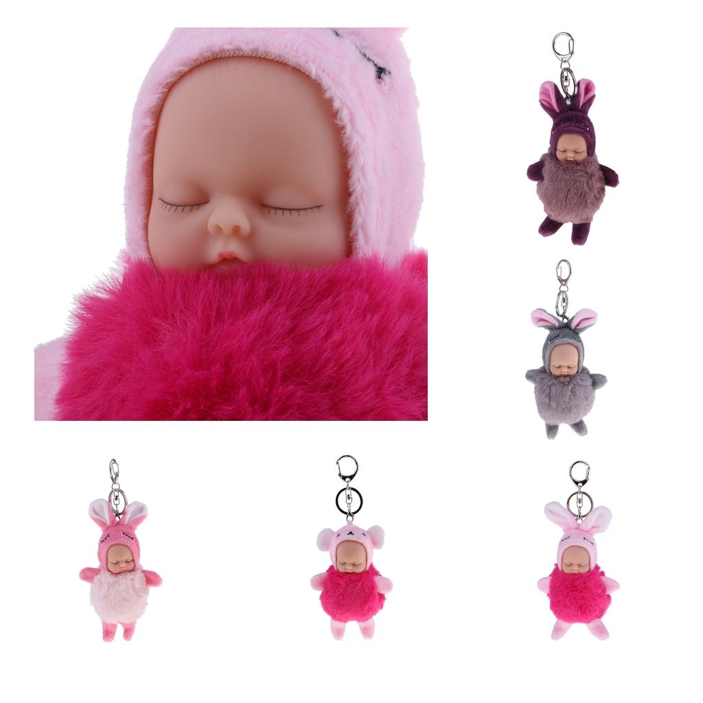 Cute Sleeping Baby Doll Key Chain Keyring Bags Car Pendant 11cm