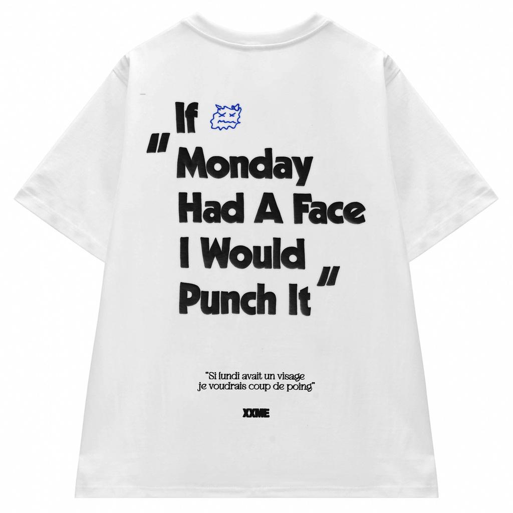 Áo thun XXME họa tiết Hate monday cao cấp màu trắng - BLACK / WHITE / DARKGREEN