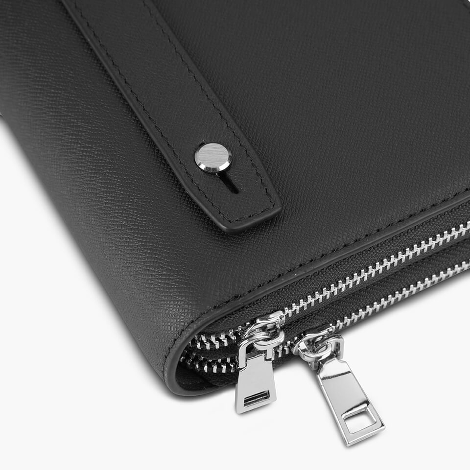 Ví Da Cầm Tay Công Sở Clutch Nam Hàng Hiệu GENCE HT21 Da Bò Cao Cấp Màu Đen