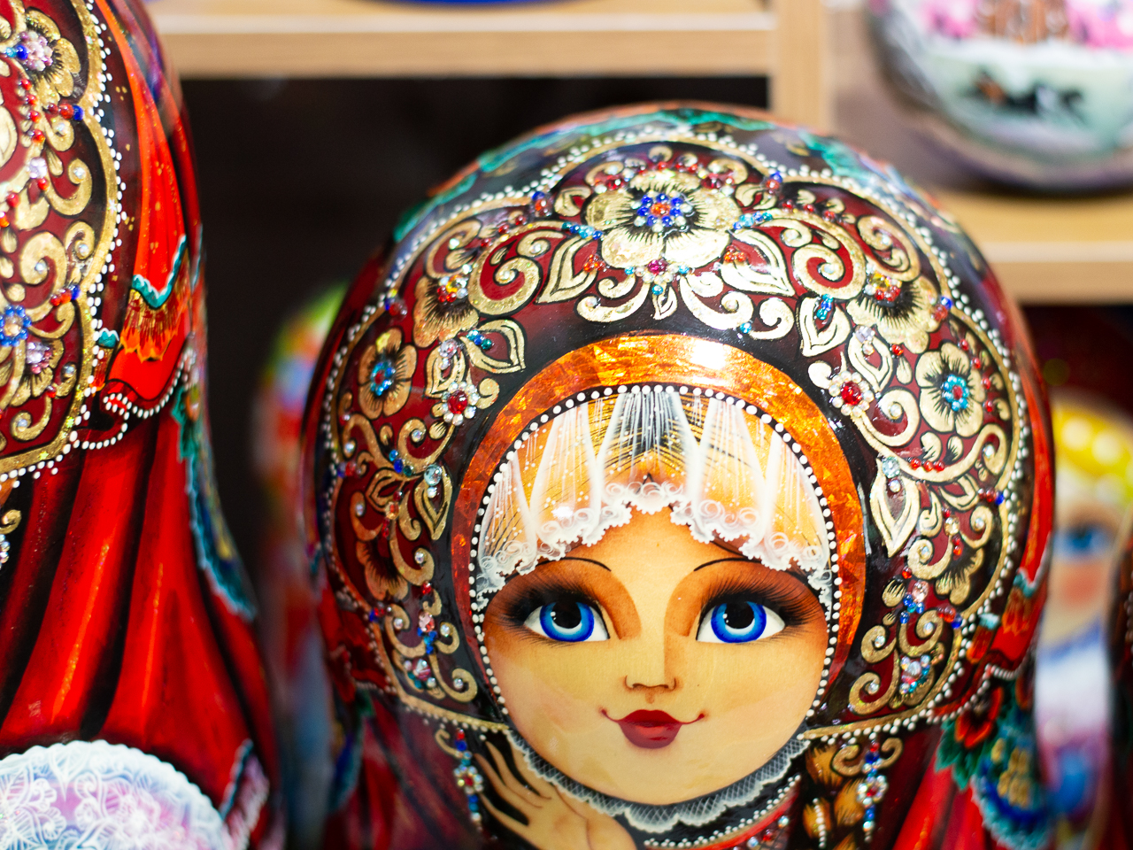BỘ BÚP BÊ NGA MATRYOSHKA CỠ LỚN 30 LỚP CAO 50CM HOA VĂN "PHONG CẢNH NƯỚC NGA" CỰC ĐẸP, ĐỘC ĐÁO VÀ SANG TRỌNG