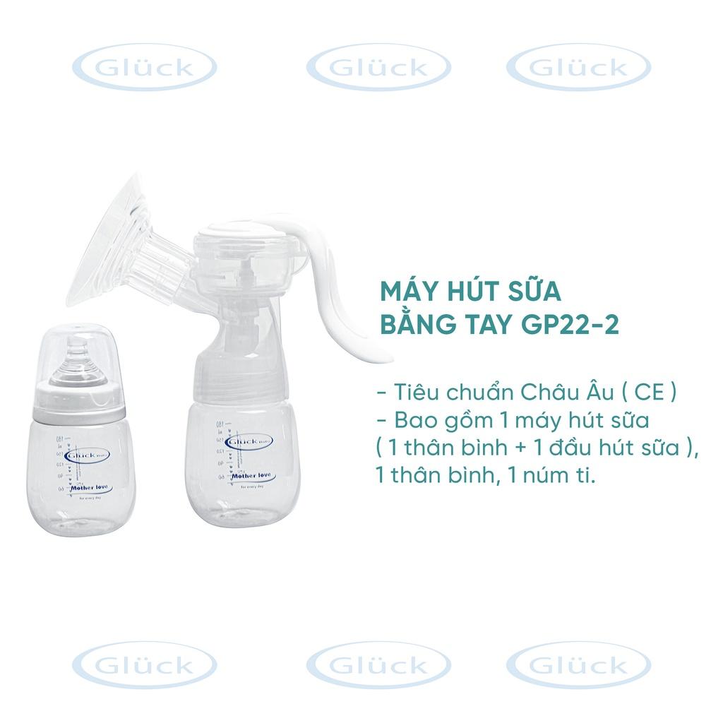 Máy hút sữa bằng tay 2 bình GP22-2 kèm bình đựng và núm ti cho bé Gluck Official