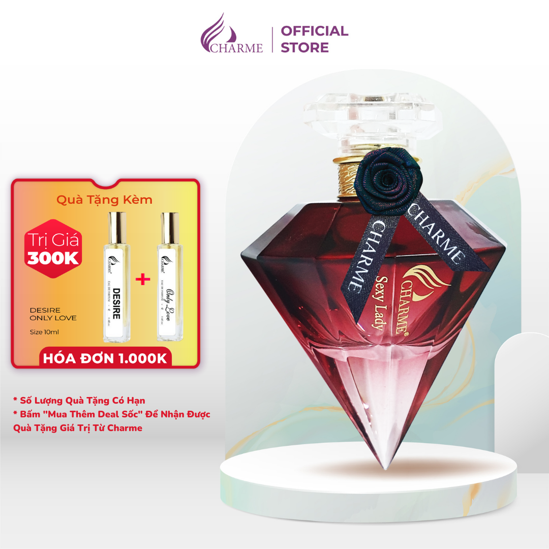 Nước hoa nữ sang trọng, Charme Sexy Lady, hương nước hoa chính hãng, nốt hương trái cây bí ẩn và cuốn hút, 75ml
