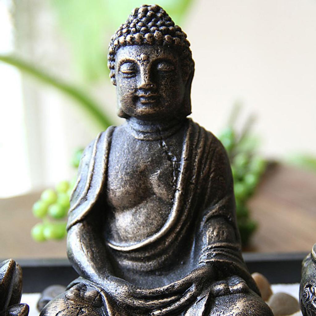 Zen Garden Sand Kit Tabletop Decor Buddha Tealight Holder Incense Burner #1