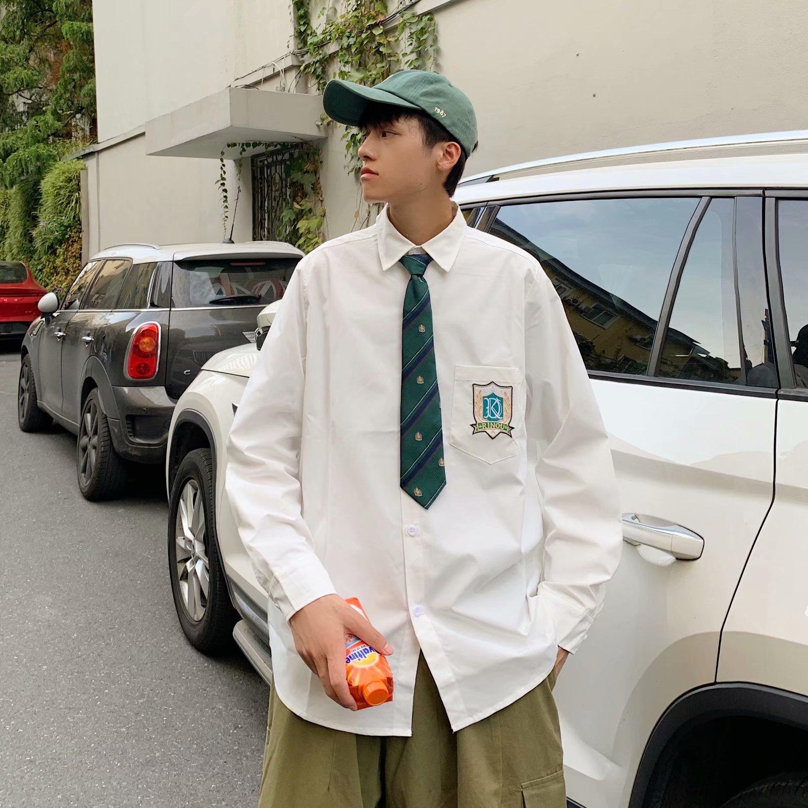 Áo Sơ Mi Trắng Tay Dài Thời Trang Hàn Quốc Cho Nam Size M-2Xl