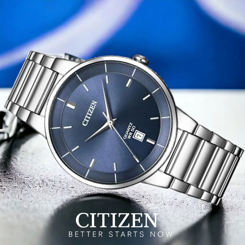 Đồng Hồ Nam Citizen Dây Thép Không Gỉ BI5120-51L - Mặt Xanh
