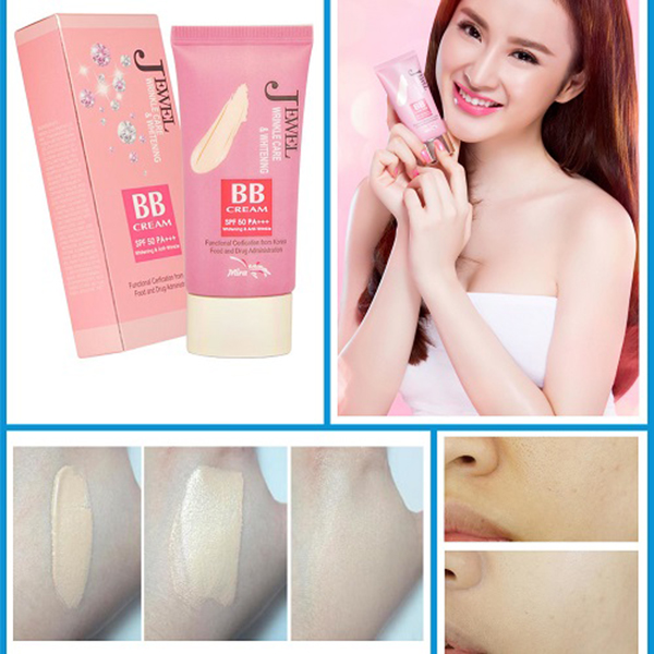 Kem Lót BB Đa Chức Năng Mira Jewel Wrinkle Care &amp; Whitening Hàn Quốc 30ml tặng kmf móc khoá