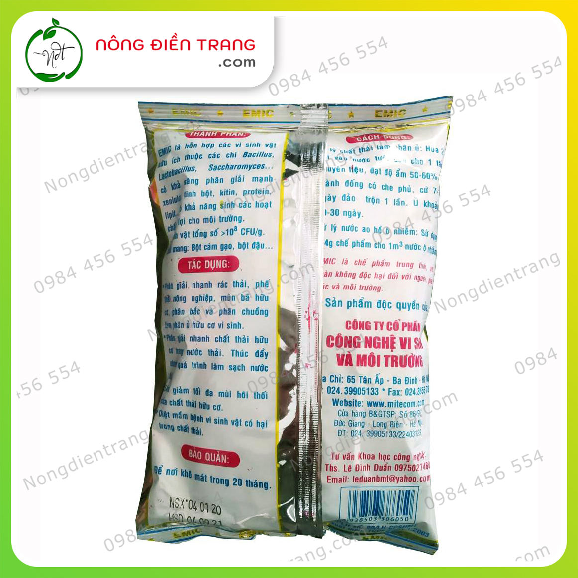 Chế Phẩm Vi Sinh EMIC - Gói 200g - Ủ Phân Bón và Xử Lí Chất Thải Hữu Cơ, Khử Mùi Hôi VTNN Nông Điền Trang