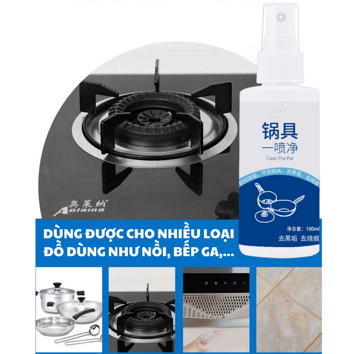 Chai Xịt Loại Bỏ Rỉ Sét Nồi Chảo 100Ml Tiện Dụng