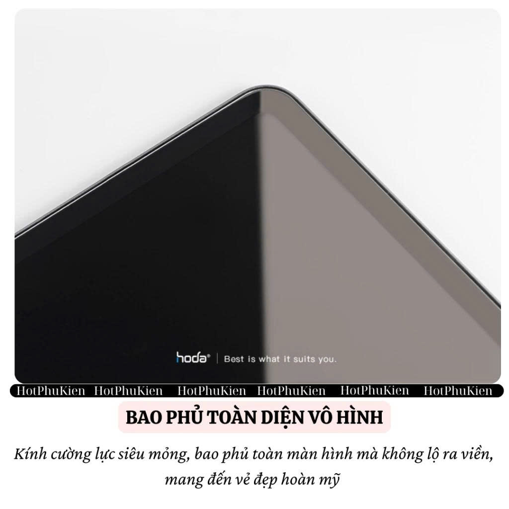 Kính Cường Lực HODA Glass Screen Cho iPad Pro / Air 6 (11 inch &amp; 13 inch – M4, M2, 2024) – Độ Cứng 9H, Full HD, Vát 2.5D - Hàng nhập khẩu