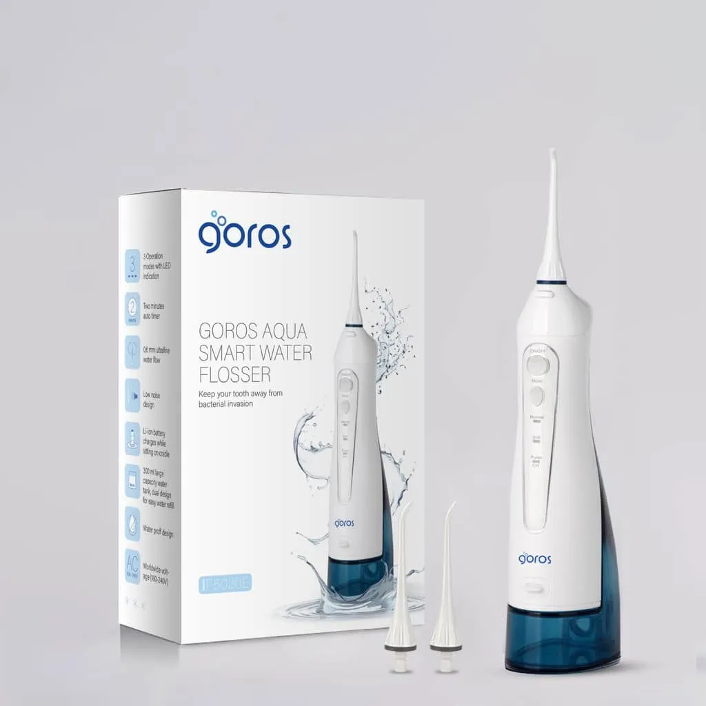 Máy Tăm Nước Cầm Tay GOROS Aqua Smart Water Flosser - Hàng Chính Hãng