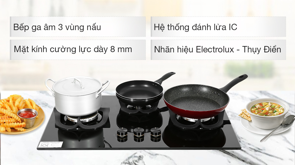 Bếp ga âm Electrolux EHG8321BC - Hàng chính hãng