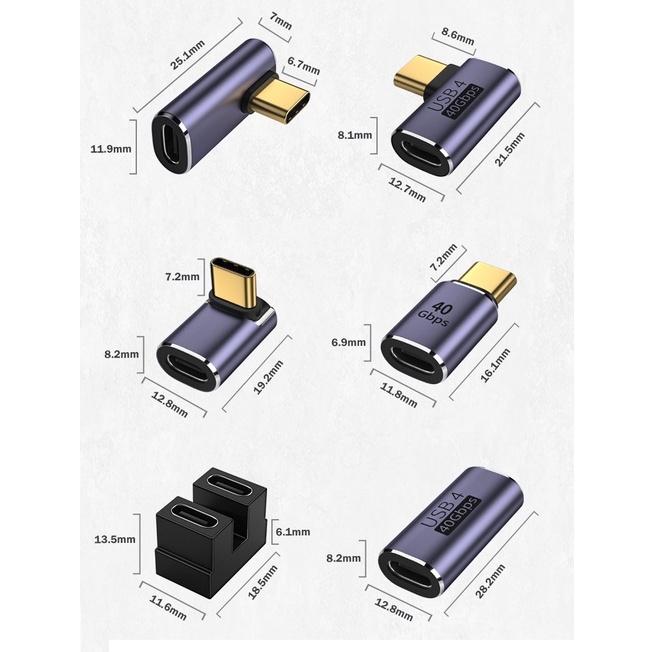 Đầu chuyển C to C 40Gbps - 8k60hz - sạc pd 100w 20v5a hỗ trợ chip M1, M2, Thunderbolt 3/ 4 - Hồ Phạm