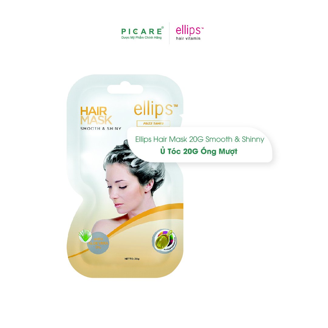 [COMBO 5 GÓI] Kem ủ tóc giúp tóc mềm mượt óng ả Ellips Vitamin Hair Mask Smooth &amp; Shiny 20g