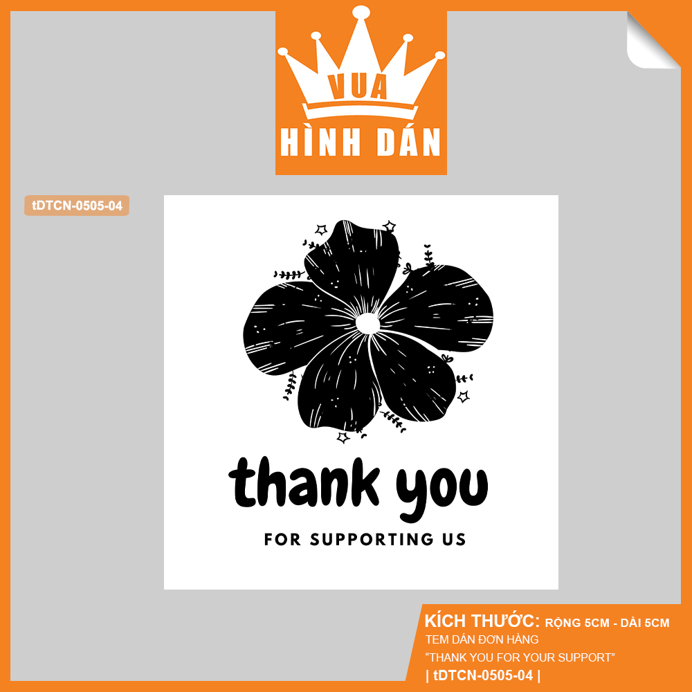 Set 50/100 Sticker thank you for your support, thank you for supporting us cảm ơn bạn đã ủng hộ - tem dán đơn hàng, kiện hàng dành cho shop