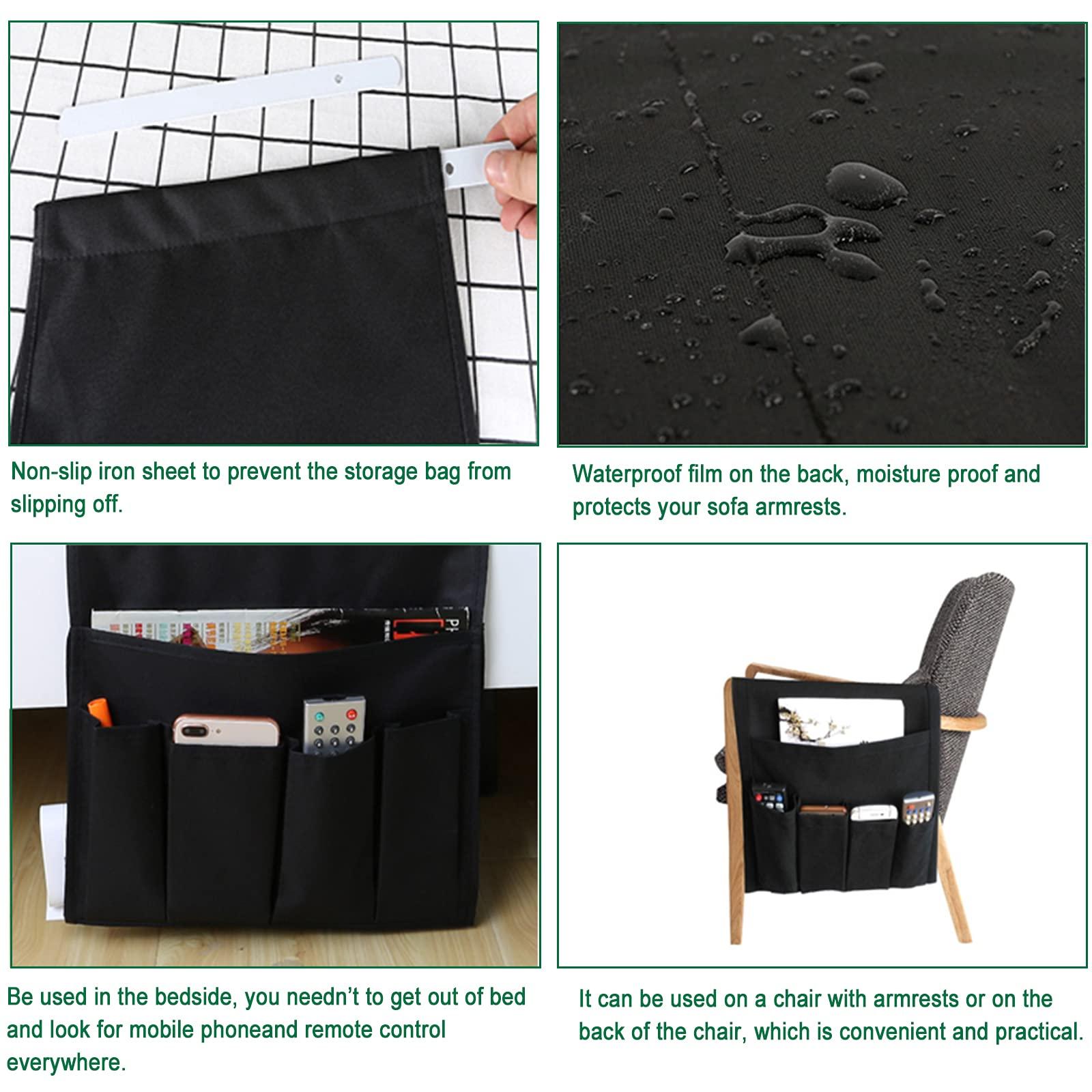 SOFA Tay trống tổ chức Tạp chí điều khiển từ xa Túi lưu trữ túi Caddy Túi chống nước cho  Sách điện thoại di động Snacks mô - Cải thiện lớn hơn