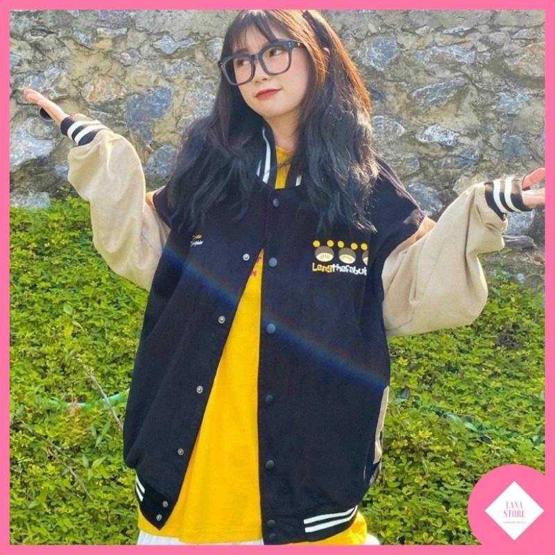 Áo Bomber Nhung Bóng Chày nhung Gân Bee Unisex, Áo khoác bomber nhung bóng chày unisex form rộng HIOK nam nữ ulzzang, Áo khoác bomber kaki nhung tâm quảng châu form rộng unisex khoác bóng chày nam nữ thêu