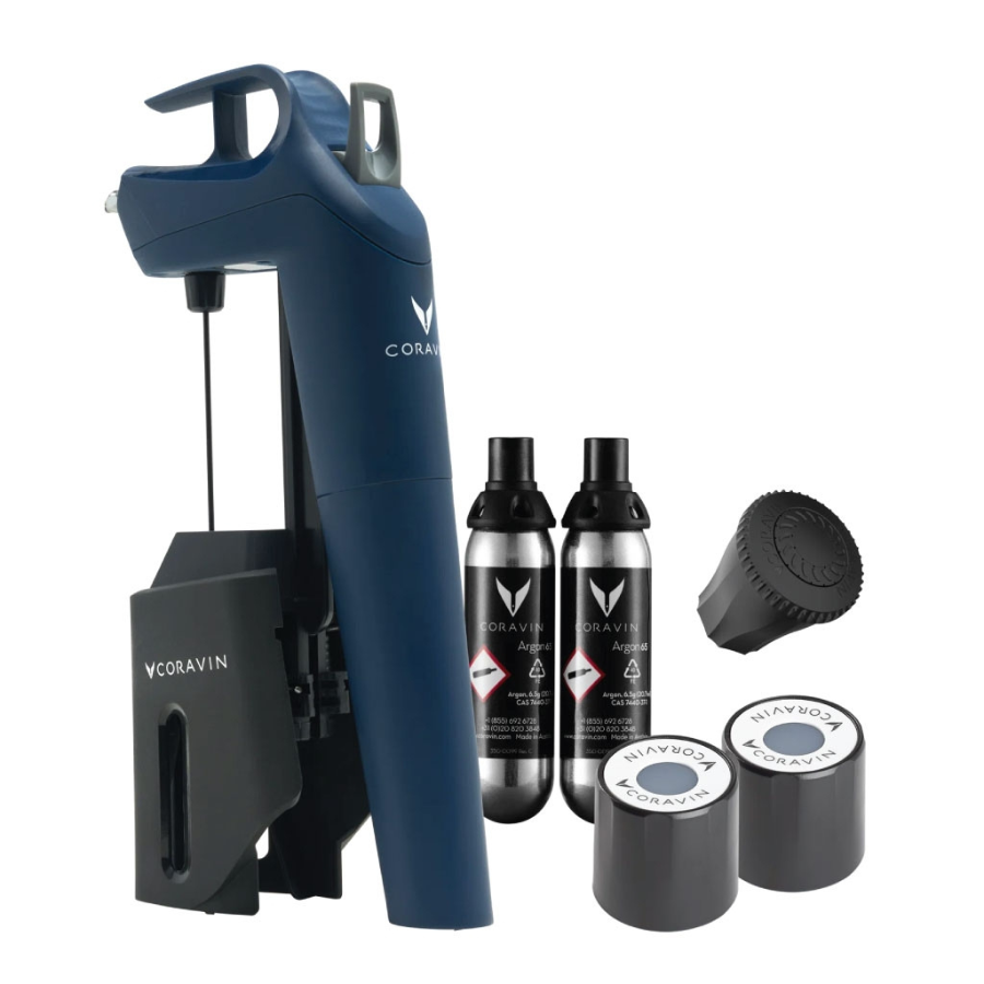 Coravin - Bộ Dụng Cụ Chiết Rượu Timeless Three+ Màu Deep Sea Blue - 8 Món