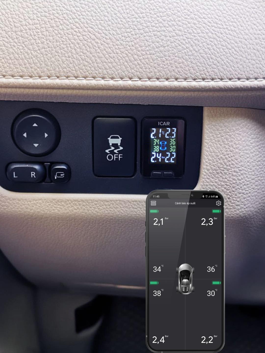 Cảm Biến Áp Suất Lốp ICAR C398 Dành Cho Xe Toyota Tích Hợp Lên Cổng Chờ Theo Xe