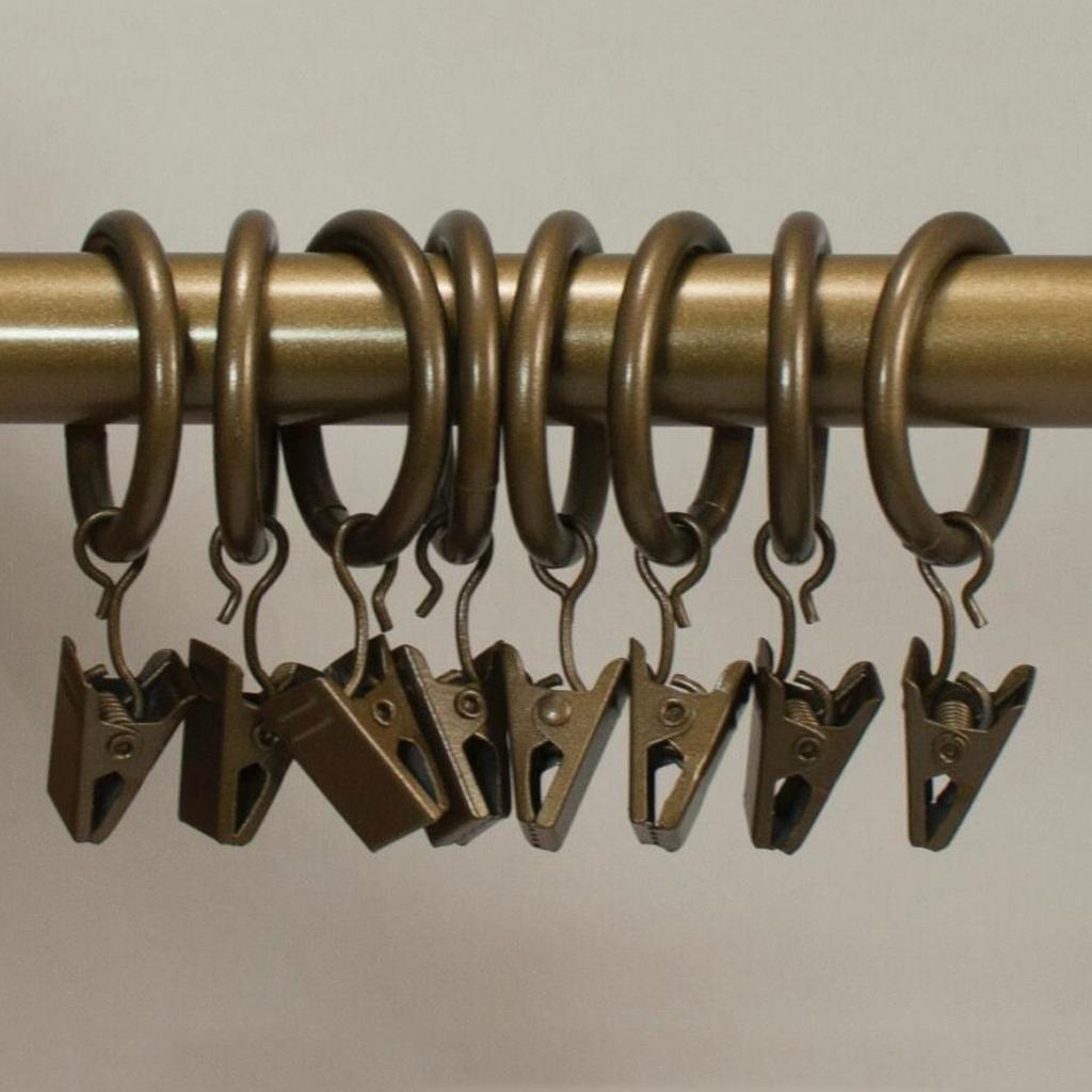 12 Pieces Metal Curtains Drapery Rings with Clips