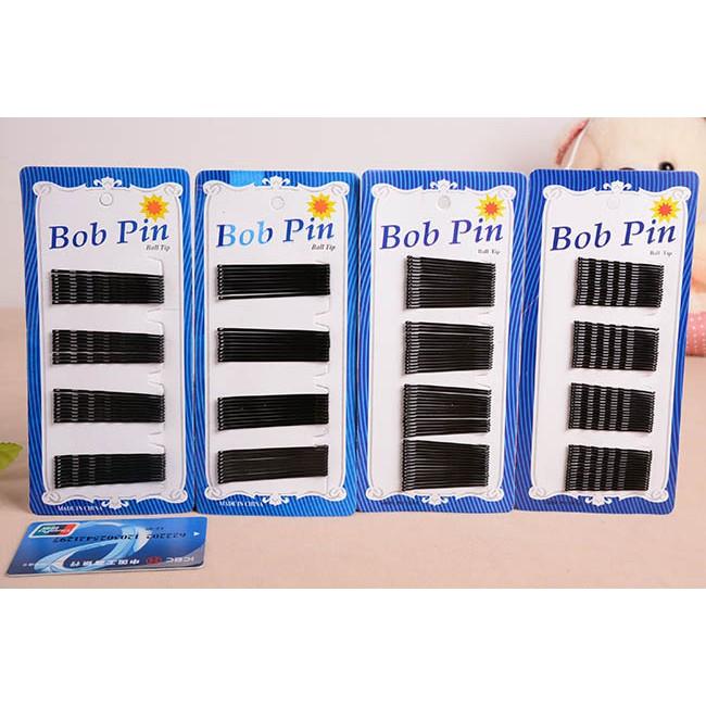Vỉ kẹp tóc ghim tăm đen các cỡ