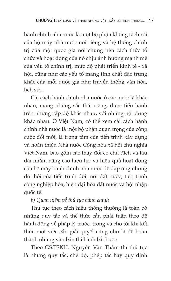 Một số giải pháp đẩy lùi tình trạng tham nhũng vặt trong giải quyết các thủ tục hành chính ở nước ta hiện nay (Sách chuyên khảo)