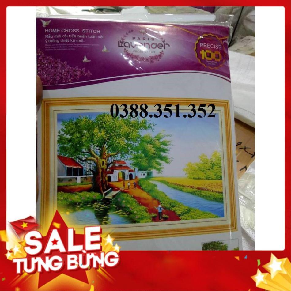 Tranh thêu chữ thập Quê Hương Yên Bình LV3049 84x57cm