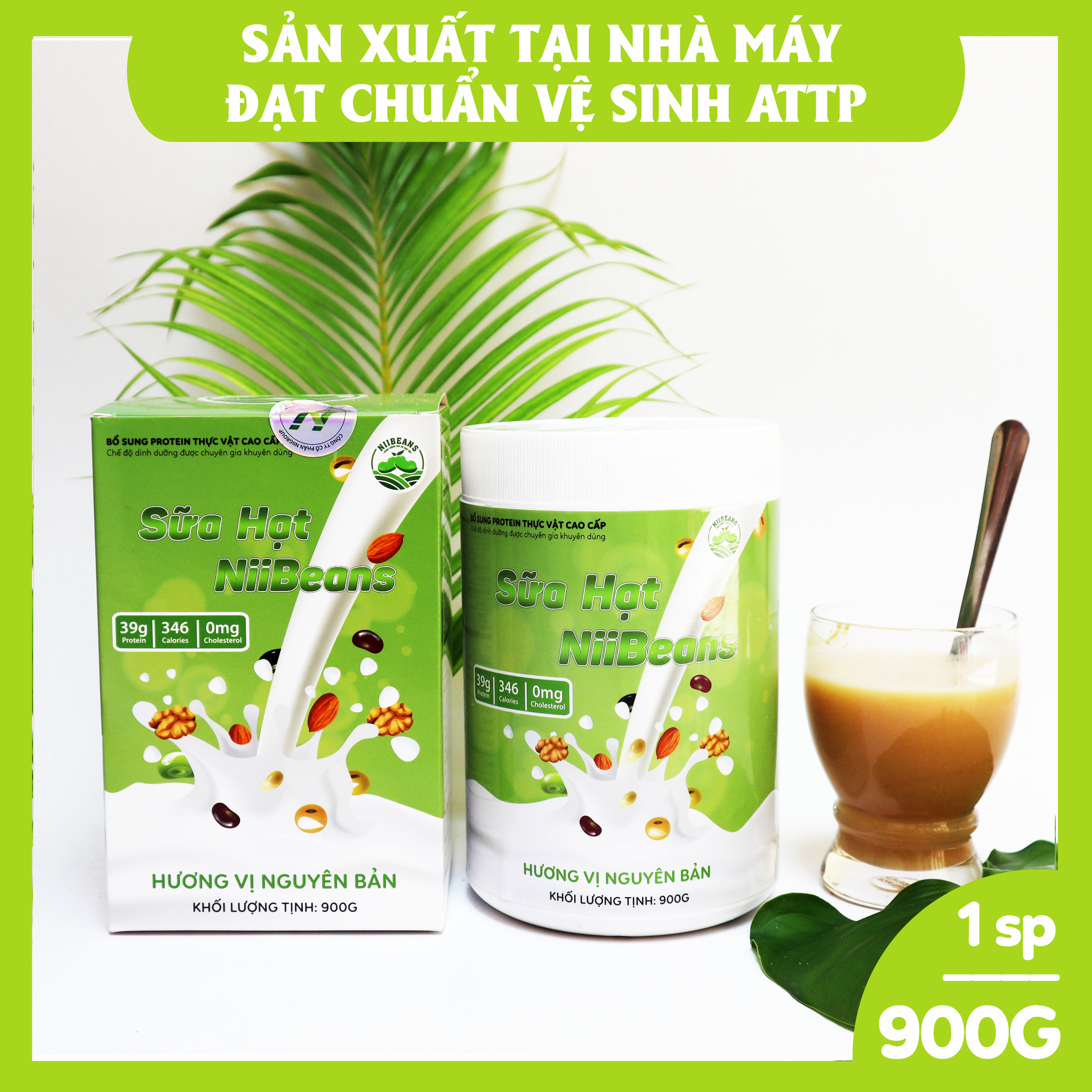 Sữa hạt NiiBeans Tăng cân Hương vị Nguyên bản 900G