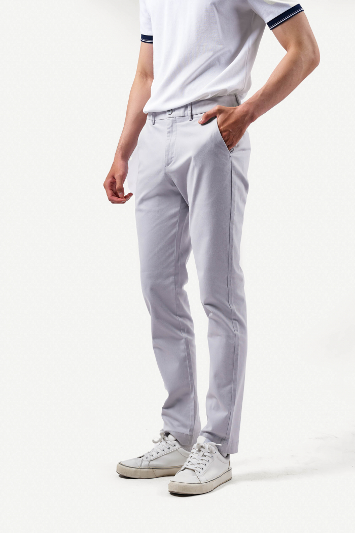 QUẦN KAKI ROUTINE VẢI TWILL FORM SLIM MÀU XÁM - 10F22PCA001 | LASTORE MENSWEAR