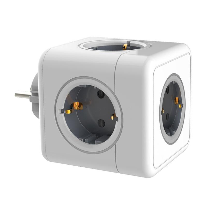 Multi-functional Square Socket Portable Conversion Adapter Power-cube Converter Eu Plug