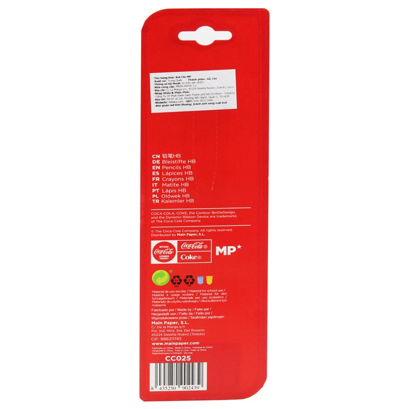 Vỉ 4 Bút Chì Gỗ HB - Coca-Cola CC025