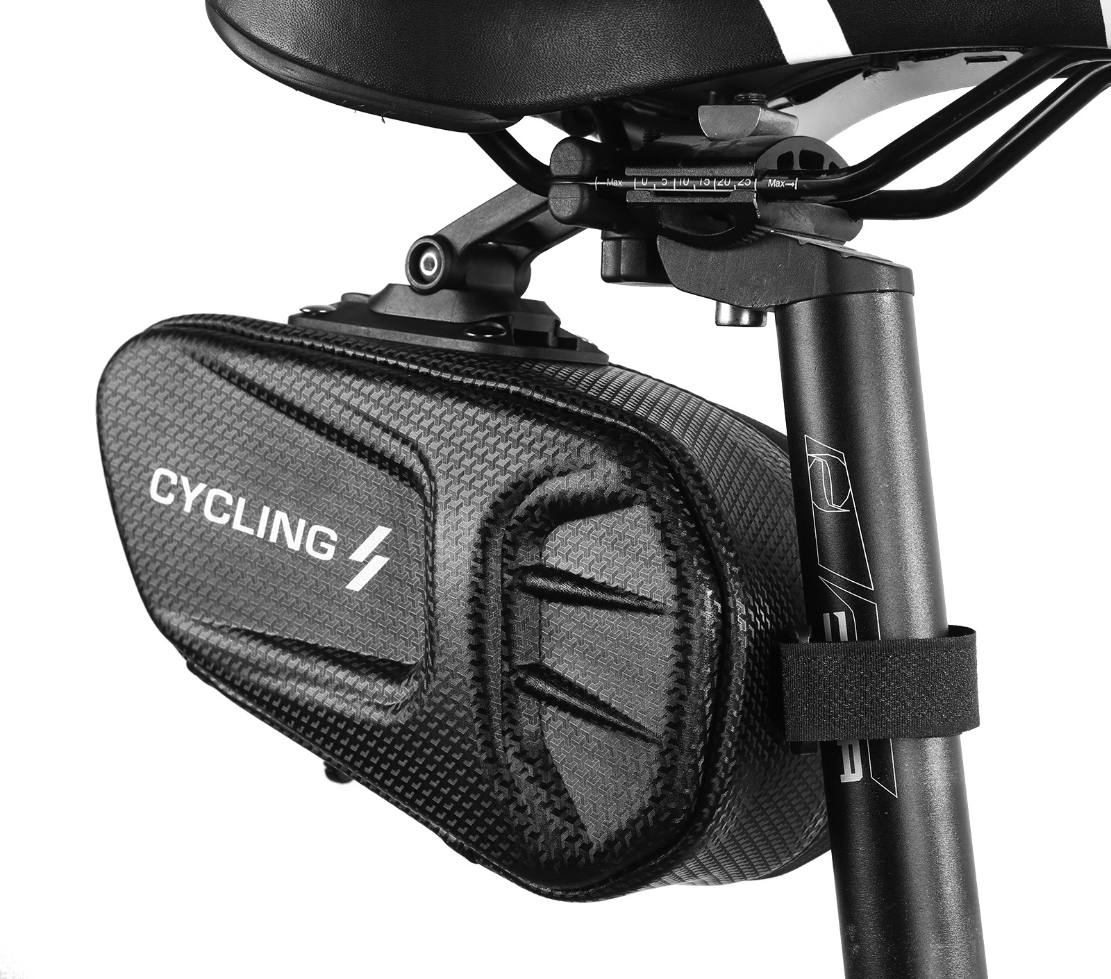 Hộp Túi Đuôi Gắn Dưới Yên Xe Đạp Leo Núi Form Cứng Chất Liệu EVA Vân Carbon Cứng Cáp Chống Nước 8 inch MaiLee