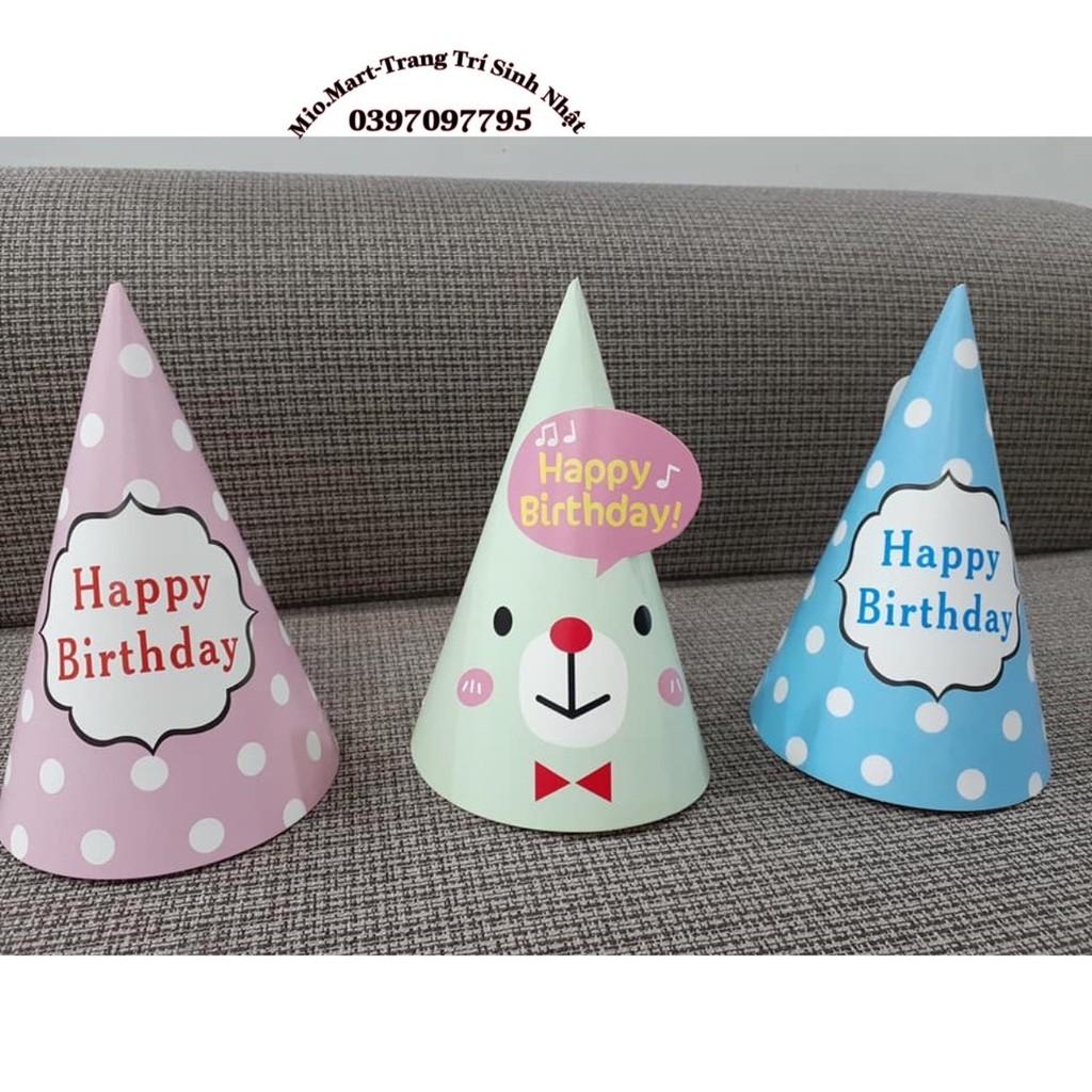 Mũ Sinh Nhật In Hoạt Hình Ngộ Nghĩnh Kích Thước Cao 20Cm,Đường Kính 15Cm,Giá Lẻ Rẻ Như Giá Sỉ BB54