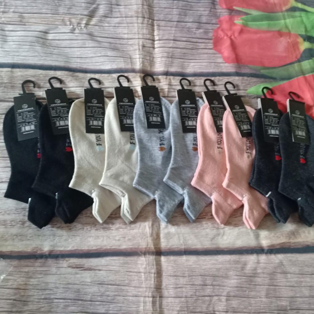 Tất nữ cổ ngắn cao cấp 100% cotton hàng loại dày đẹp