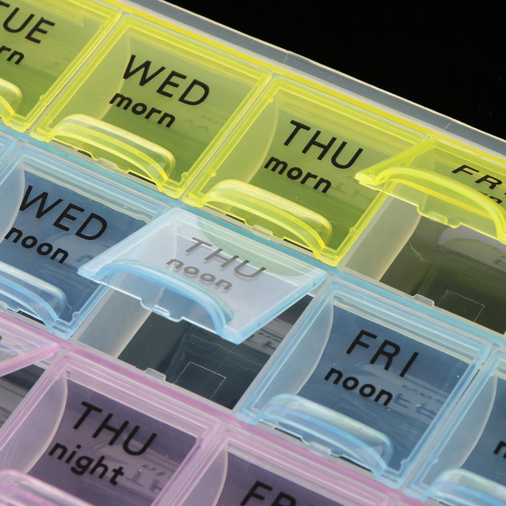 7-Day 21 Slots Medicine Pill Vitamin Box Case Storage Dispenser Organizer