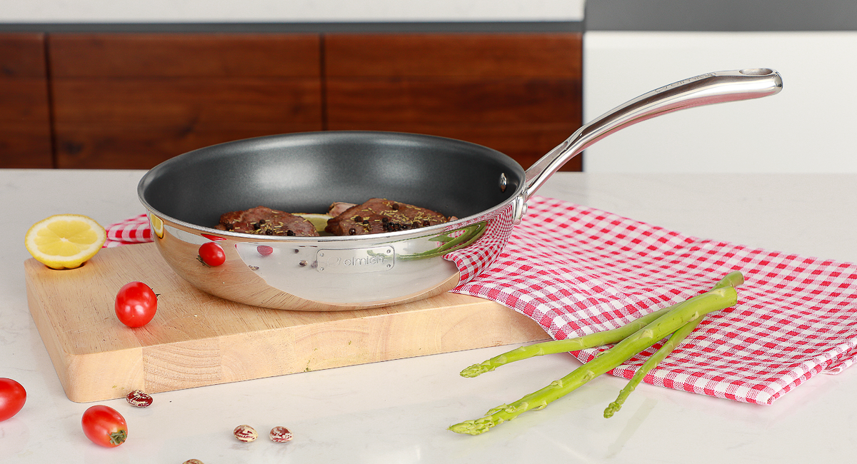 Chảo chống dính Elmich inox cao cấp 2 lớp đáy liền Tri-max size 24cm mã 2353738