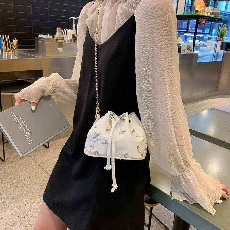 Túi vải Harajuku dây rút xinh xắn phong cách Nhật bản