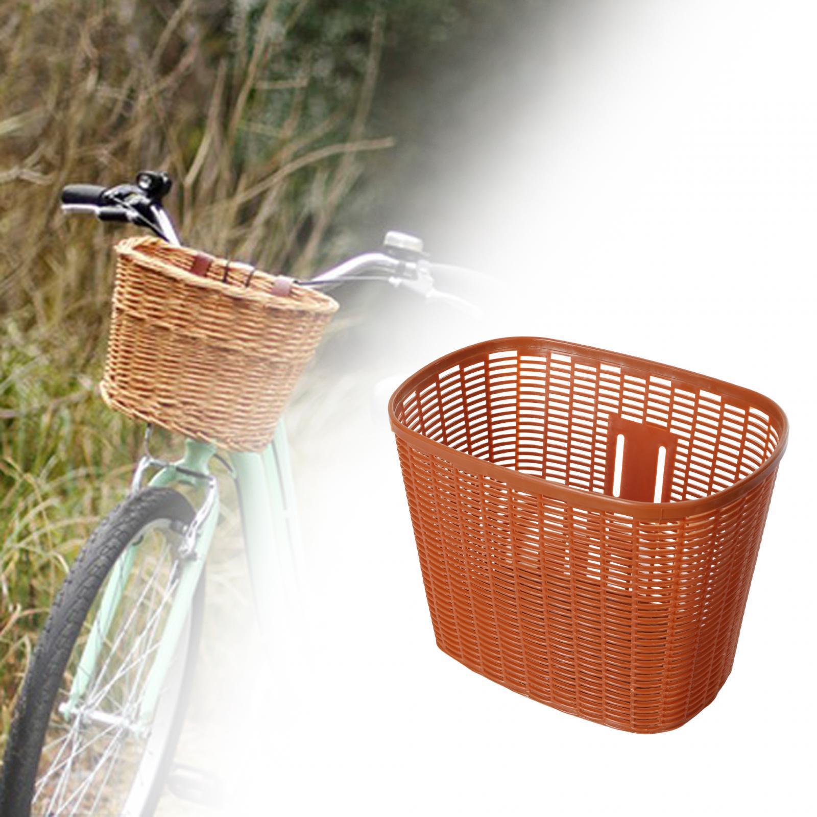 Bike Basket Carrier Pannier Bike Accessory Imitation Rattan Handlebar Basket