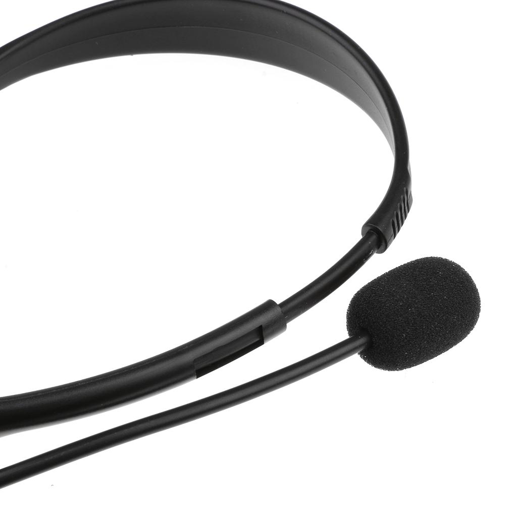 Black 3.5mm Single Earpiece Stereo Headphone Earphone W/ Microphone for