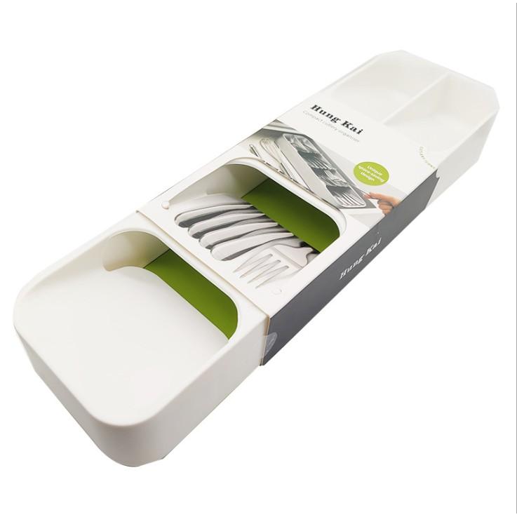 Bộ 2 Hộp Đựng Muỗng Đũa Ngăn Tủ Bếp Ăn PP Japan