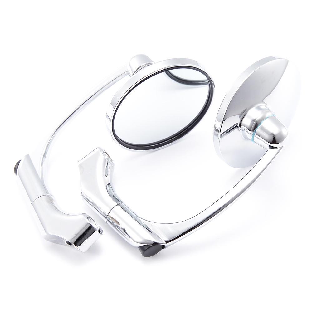 Set 2 gương chiếu hậu hình tròn 10mm bằng crom chuyên dụng cho xe máy